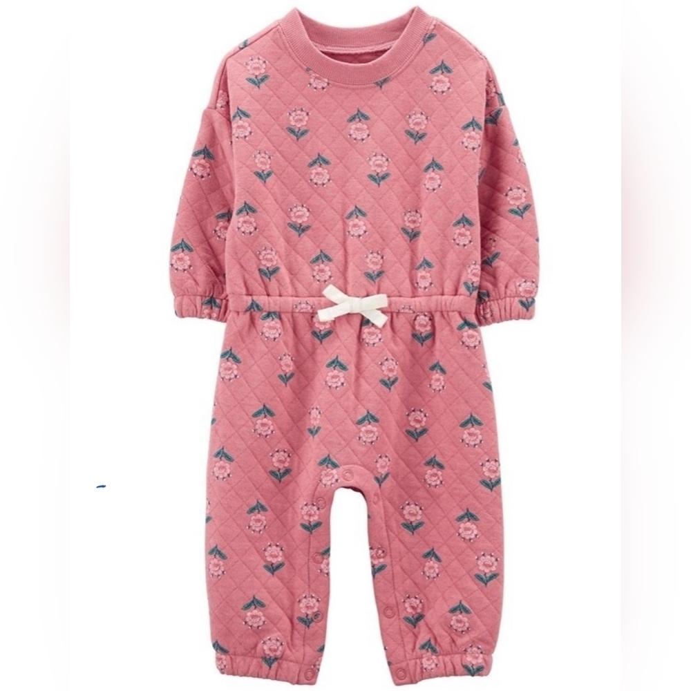 💥5/$30 Carter's Baby Girls Double Knit Long Sleeve Jumpsuit